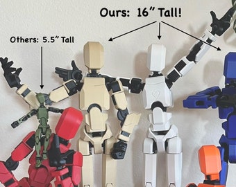 16" Articulating Robot Action Figure: Custom Color Armor, Interchangeable Hands