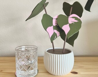 3D Printed Plant Coaster Set: Custom Variegated Decoration