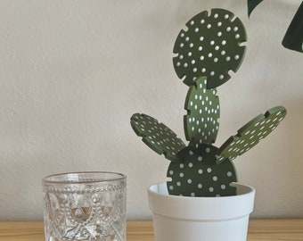 3D Printed Cactus Coaster Set: Customizable Plant Decor