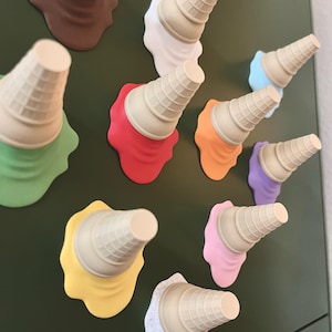 Eistüte Magnete für Kühlschrank - Starke Kühlschrankmagnete Eis Geschmacksrichtungen - Geburtstagsgeschenke - Niedliche Magnete für den Gefrierschrank - Lustig - Schmelzen