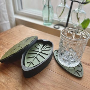 Leaf Coasters Box Set: Waterproof Plant Coasters for Drinks