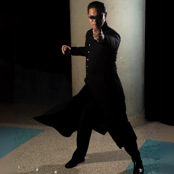 Cotton Gothic Matrix Cosplay Trench Coat - Etsy