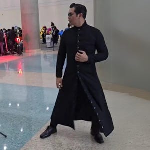 マトリックス　the matrix　ネオ　 オフィシャルコート　映画　コスプレ マトリックス-黒のコスプレコスチューム,ネオトレンチコート