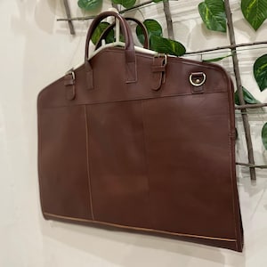 Porta-terno personalizado, porta-terno de couro, bolsa de viagem para terno, porta-terno, bolsa para pendurar roupas, bolsa dobrável para terno, presentes masculinos, feito à mão