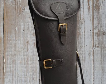 Estuche de cuero para escopeta de caza, estuche negro para escopeta, estuche para rifle, regalo para cazadores, personalización disponible, funda para rifle, hecho a mano
