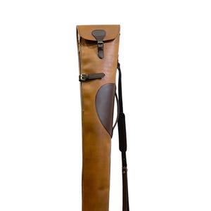 Leather Shotgun Slip Case for Hunting, thick brown shotgun case, rifle case, gift for hunters, personalization available , Handmade
