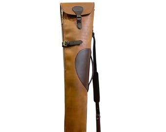 Estuche de cuero para escopeta de caza, estuche grueso marrón para escopeta, estuche para rifle, regalo para cazadores, personalización disponible, hecho a mano