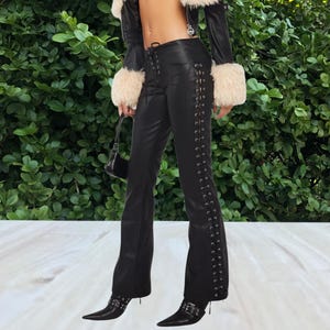 High Waist Fringe Pant, Leather Fringe Pant, Western Pants High Waist Fringe Pant, Leather Fringe Pant, Western Pants