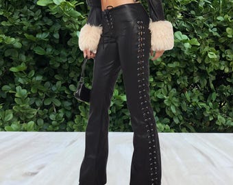 パンツ Cbrumes vintage bootcut leather pants Cbrumes vintage bootcut leather pants