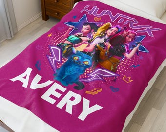 Custom Kpop Demon Hunters Inspired Fan Blanket Anime Personalized Blanket Keepsake Gift