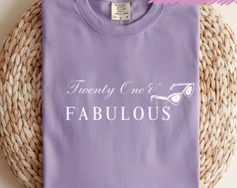 Twenty One & Fabulous Shirt, 21st Birthday Gift for Her, Funny 21st Birthday Tee, 21st Birthday Present, 21st Gift Idea for Women