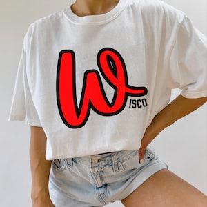 Wisconsin Badger Womens Shirt UW Madison Gameday Clothes WI Badger football shirt Madison Wisconsin Gift Badger Shirt for her