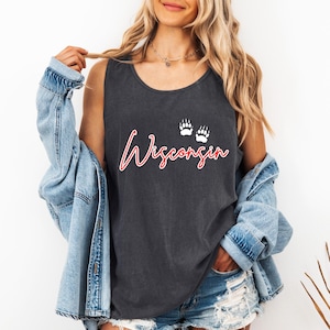 Wisconsin Badgers Tank Top Wisconsin Womens Shirt UW Madison Gameday Clothes Womens Wisconsin Badgers Shirt