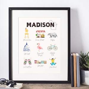 Madison Wisconsin Artwork UW Madison Wall Art UW Madison Dorm Decor UW Madison Prints Madison Poster