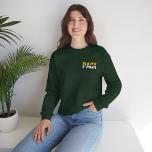 Green Bay Packers Football Sweatshirt, NFL Team Sweatshirt, Sports Fan Gift, Football Crewneck, Packers Fan Apparel, Game Day Sweatshirt image 9