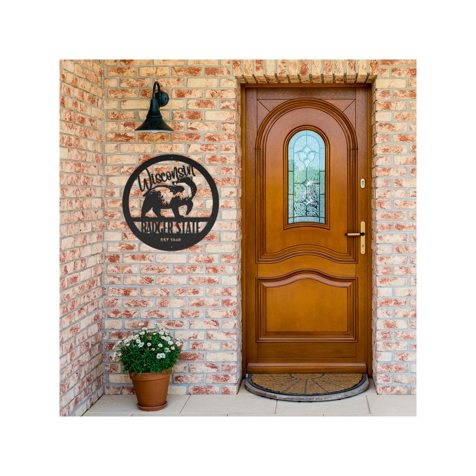 Wisconsin Badger Metal Sign Home Decor UW Madison Wall Art Wisconsin ...