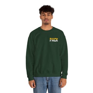 Green Bay Packers Football Sweatshirt, NFL Team Sweatshirt, Sports Fan Gift, Football Crewneck, Packers Fan Apparel, Game Day Sweatshirt image 8