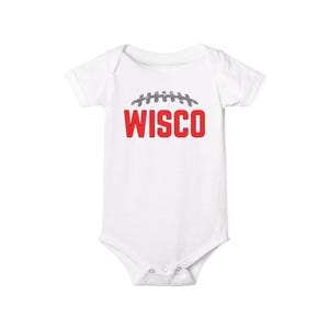 Wisco Fußball-Säuglings-Einteiler, Baby-Bodysuit, Fußball-Fan-Ausrüstung, Neugeborenen-Outfit, Sport-Baby-Kleidung, Baby-Dusche-Geschenk, Kleinkind-Bekleidung