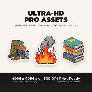 4K Pro Sticker PNG Bundle, Commercial Use Goodnotes Decals (Digital Download)