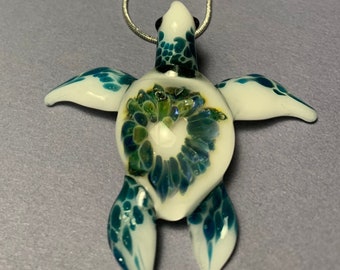 Blue Ocean Sea Turtle Pendants  with cord or necklace Shipping included in USA.