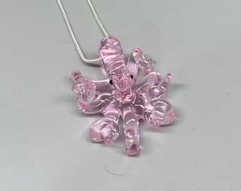 Pink Glass Octopus Pendant Necklace blown-glass Jewelry by GLASSnFIRE