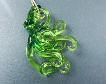 Hand-Made Octopus Pendant Necklace Ocean Beach Theme Jewelry Crystal Gift