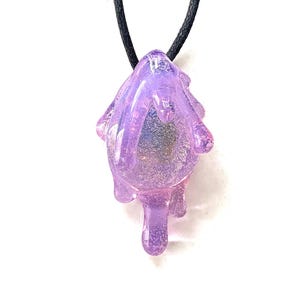 Drippy Purple Slime Glass Pendant Necklace: Dichroic Gold Steampunk Dripping Jewelry image 2