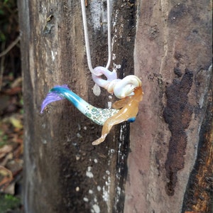Mermaid Pendant Necklace Mermaid Tail Jewelry Ocean Art Beach Jewelry Necklace Figurine Unique Gift for Her