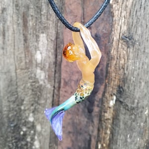 Ocean Art Pendant Merman Necklace Fish Figurine Mermaid Guy Personal Decor Mens Jewelry Art Beach Party Pendant
