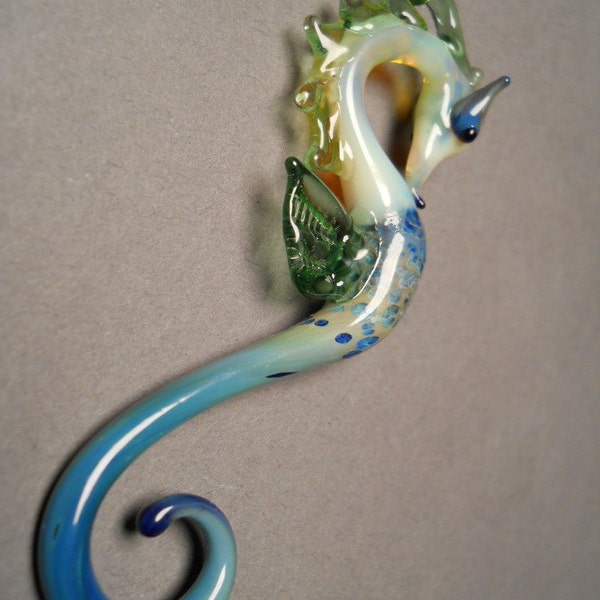 Sea Horse Pendant Jewelry Seahorse Necklace Blown Glass Pendant Necklace  for Her personal body Art Jewelry
