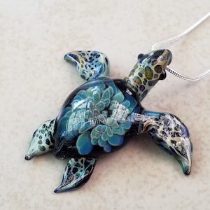 Sea Turtle Pendant Sea Turtle Necklace Gift for Mom Jewelry Pendant Necklace for Girlfriend Gift Aquatic Jewelry Glass Pendant image 10