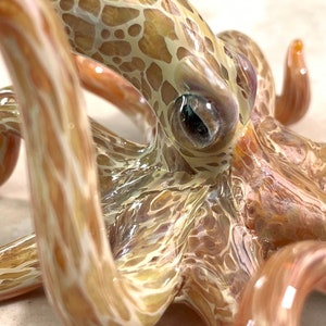 Blown Glass Octopus Sculpture Under the Sea Octopus Desk Top Gift for Him Melting Glass Art Octopus Tentacle