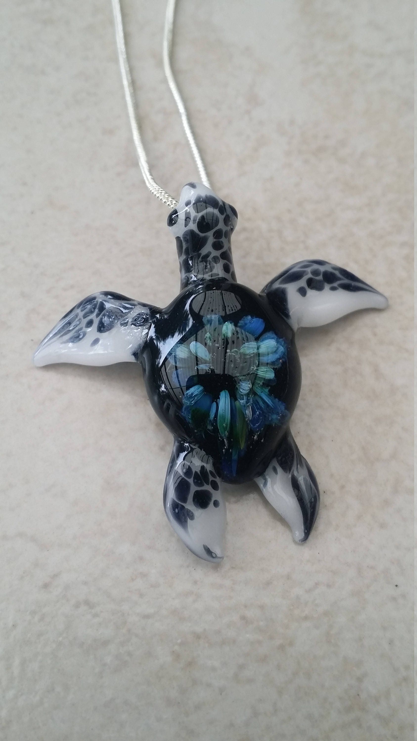 Sea glass turtle necklace deals