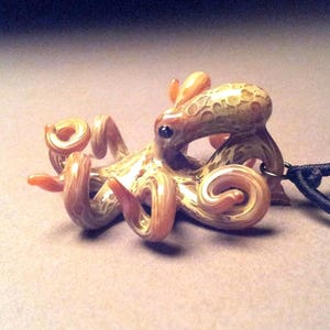 Hand blown Steampunk Octopus pendant necklace with silk choker