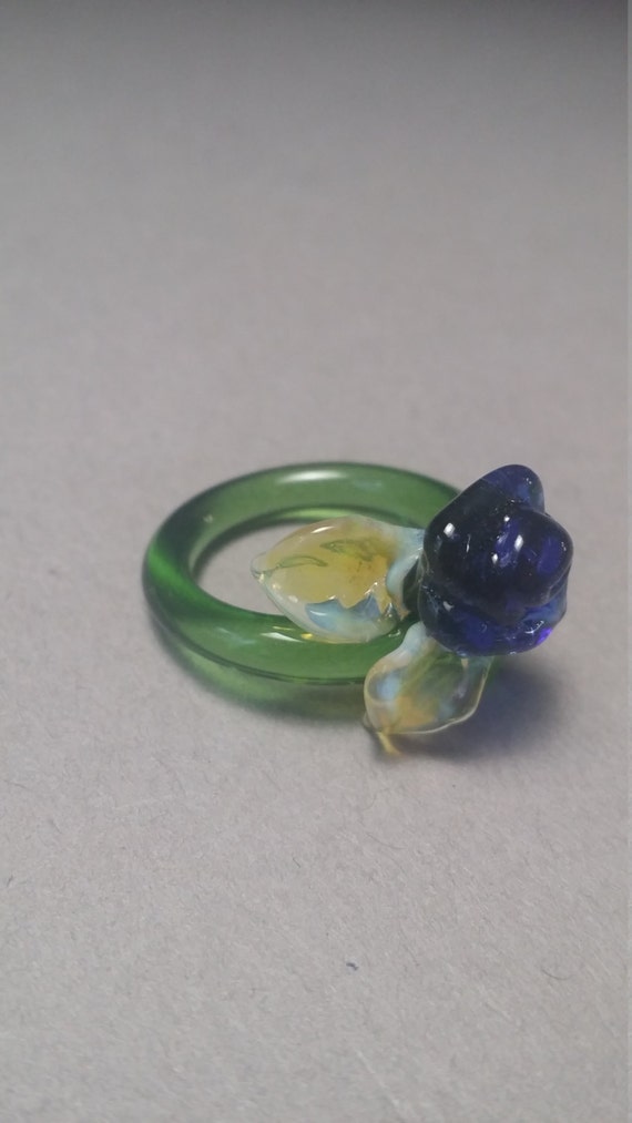 Anillo de rosa azul o anillo de soplado encantada - Etsy