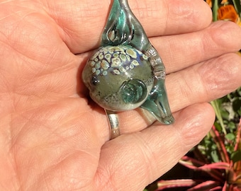 Mola Mola Glass Pendant - Sun Fish Nautical Ocean Art Jewelry Necklace