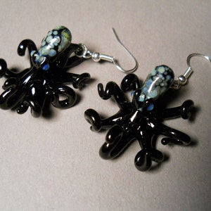 Blown Glass Octopus Earrings Octopus Aquatic Earring Art Jewelry Divers Unusual Beach Decor Gifts