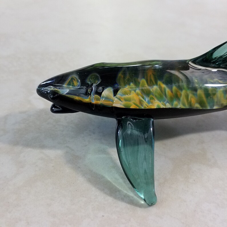 Shark Art Sculpture Blown Glass Shark Gift for Men Ocean - Etsy