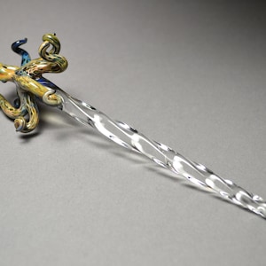 Octopus Art Hair Stick Hair Jewelry Bridal Flower Crown Wedding Hair Pins Kraken Blown Glass Gift for Her