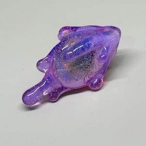 Drippy Purple Slime Glass Pendant Necklace: Dichroic Gold Steampunk Dripping Jewelry image 10