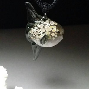 Mola Mola Pendant Ocean Jewelry Blown Glass Necklace Sun Fish Pendant Beach Glass Ocean Decor Nautical Collection image 1