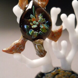 Sea Turtle Sculpture with Coral Reef Desk Office Gift Endangered Seaturtle image 4