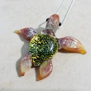 Sea Turtle Pendant Gifts Ocean Jewelry Mindfulness Gift for her Blown Glass for Guys love this one also