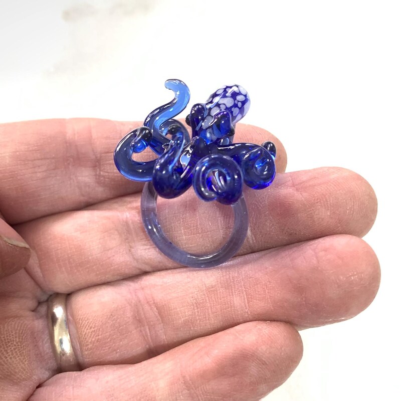 Blue Ring Octopus Glass - Etsy