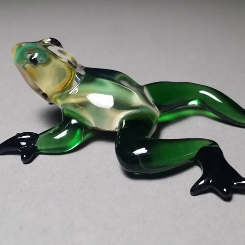 Glass Sculptured Frog Art Etsy