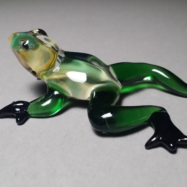 Green Glass Frog Etsy