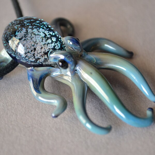 Octopus Pendant Octopus Necklace Jewelry Octopus Jewelry Sea Glass Pendant Octopus Ring Tentacle Octopus Glass Animal Crossing Squid