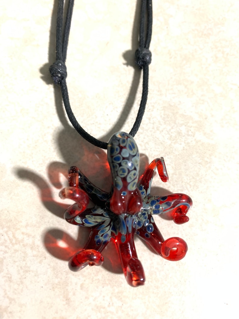 Octopus Pendant Octopus Necklace Blown Glass Jewelry Octopus Etsy 