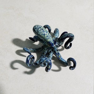Octopus Sculpture Glass Octopus Nautical Ocean Art Figurine Hand blown Glass Octopus Art Glass Home Decor Glass Art Collection image 9
