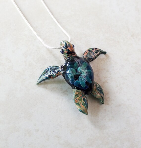 C Reef Jewelry Sea Turtle Pendant N Glass - Glass Sea Turtle Pendant